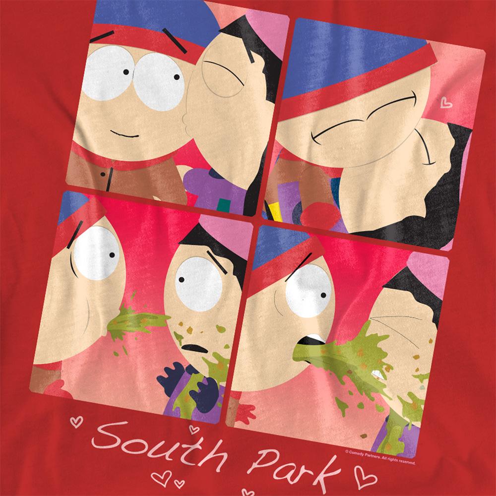 Red - Side - South Park Womens-Ladies Kyle & Wendy Valentine`s Day T-Shirt