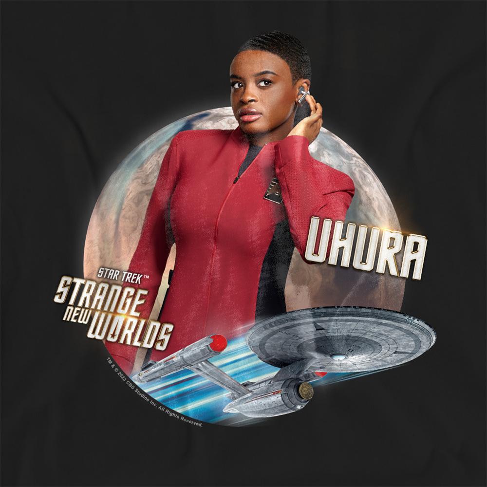 Black - Side - Star Trek: Strange New Worlds Womens-Ladies Uhura T-Shirt