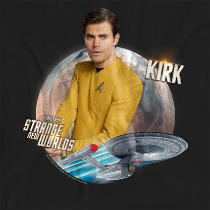 Black - Side - Star Trek: Strange New Worlds Womens-Ladies Captain Kirk T-Shirt