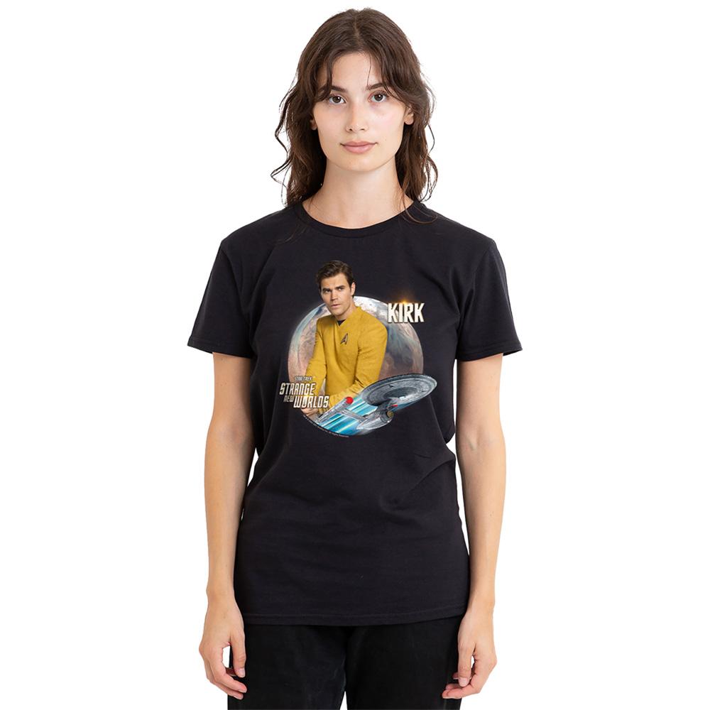 Black - Lifestyle - Star Trek: Strange New Worlds Womens-Ladies Captain Kirk T-Shirt