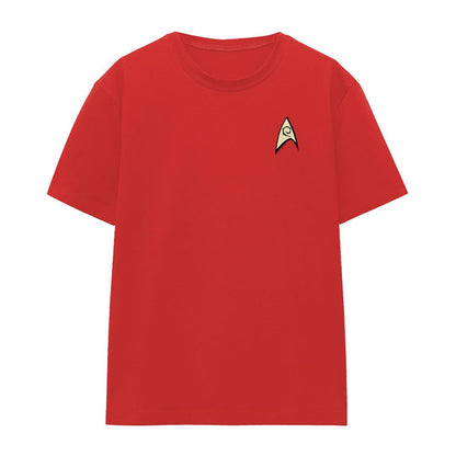 Red - Front - Star Trek Womens-Ladies Engineering Uniform Foil T-Shirt