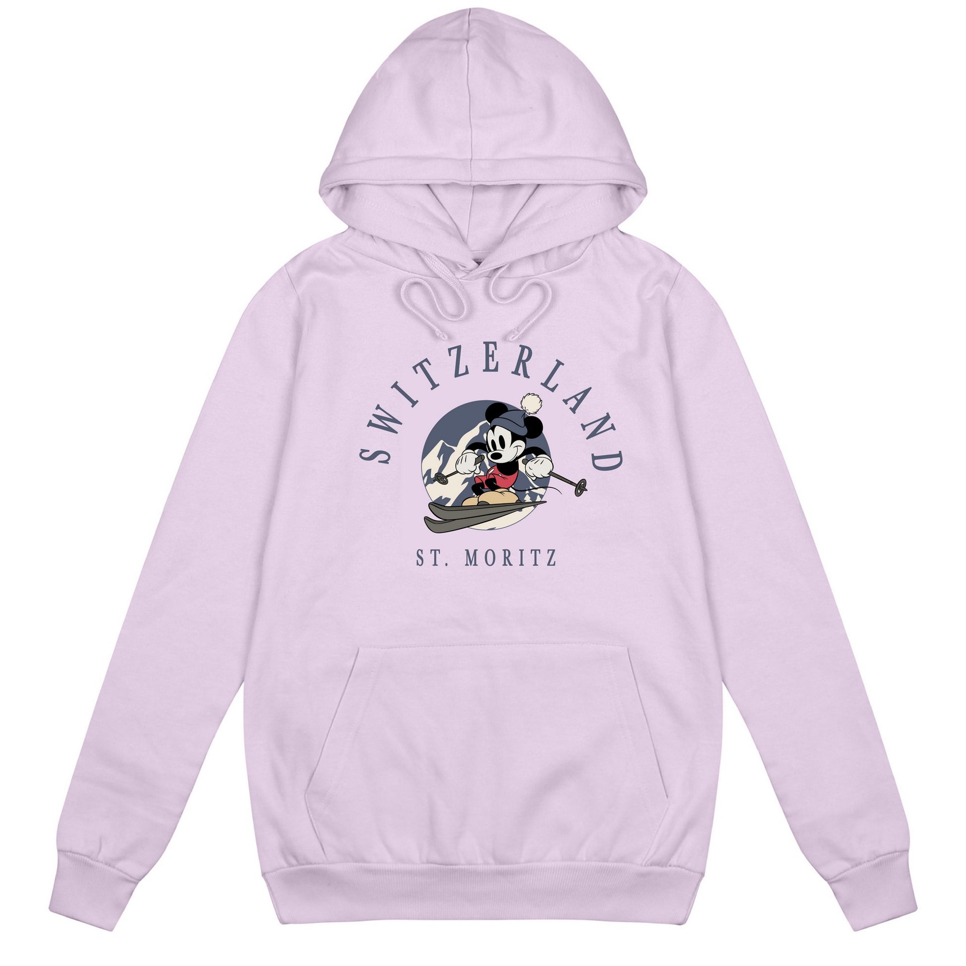 Lavender - Front - Disney Womens-Ladies St Mortiz Mickey Mouse Hoodie