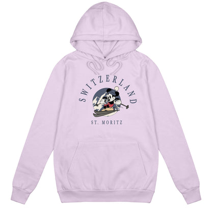 Lavender - Front - Disney Womens-Ladies St Mortiz Mickey Mouse Hoodie