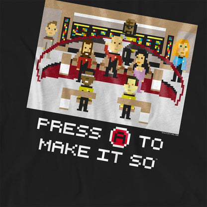 Black - Side - Star Trek Womens-Ladies Make It So Pixel T-Shirt
