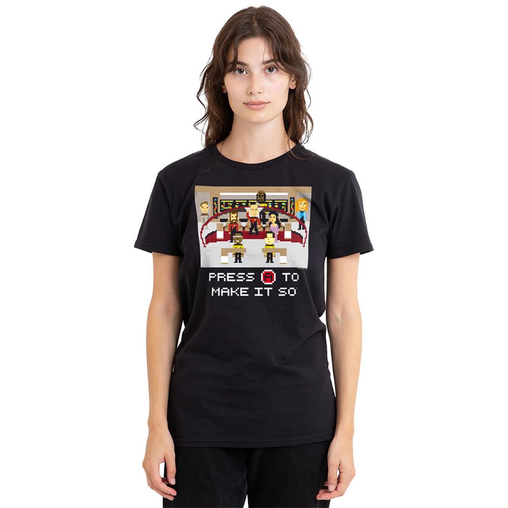 Black - Lifestyle - Star Trek Womens-Ladies Make It So Pixel T-Shirt