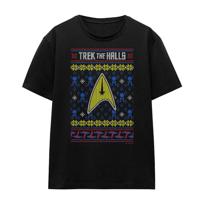 Black - Front - Star Trek: The Original Series Womens-Ladies Trek The Halls T-Shirt