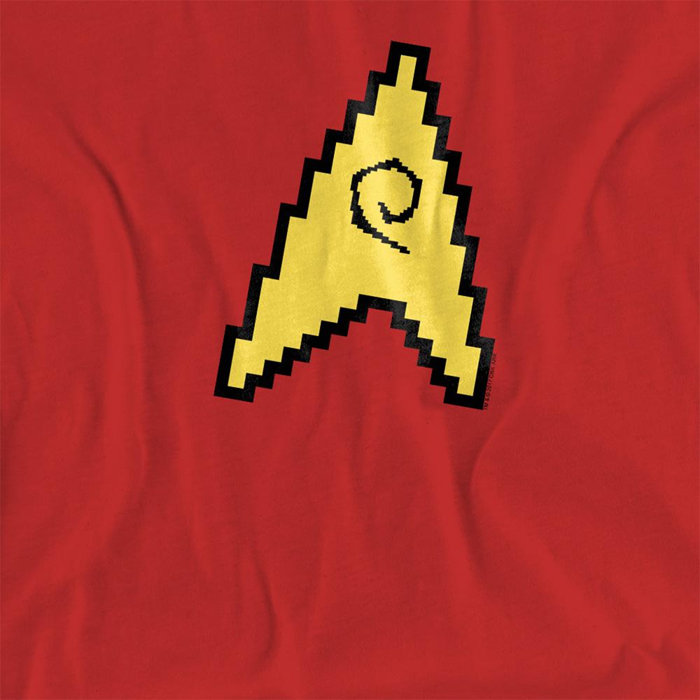 Red - Side - Star Trek Womens-Ladies 8 Bit Engineering T-Shirt