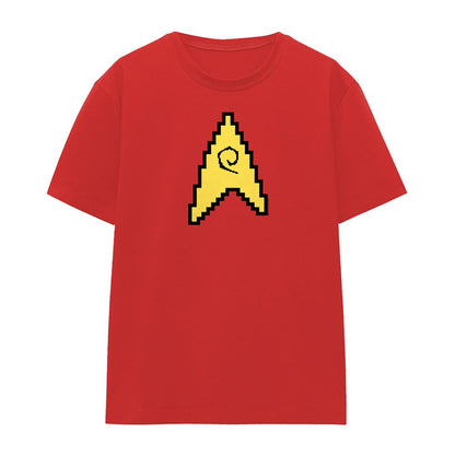Red - Front - Star Trek Womens-Ladies 8 Bit Engineering T-Shirt