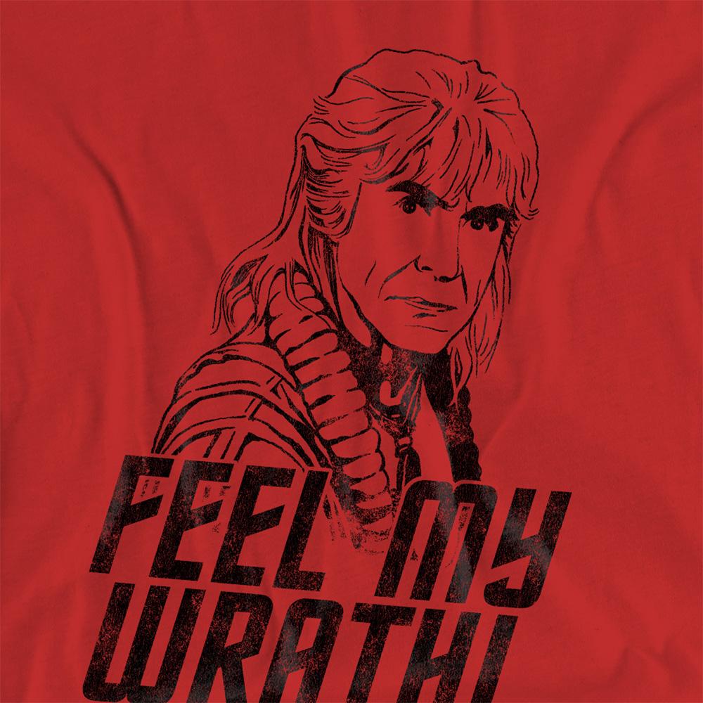 Red - Side - Star Trek II: The Wrath of Khan Womens-Ladies Feel My Wrath T-Shirt