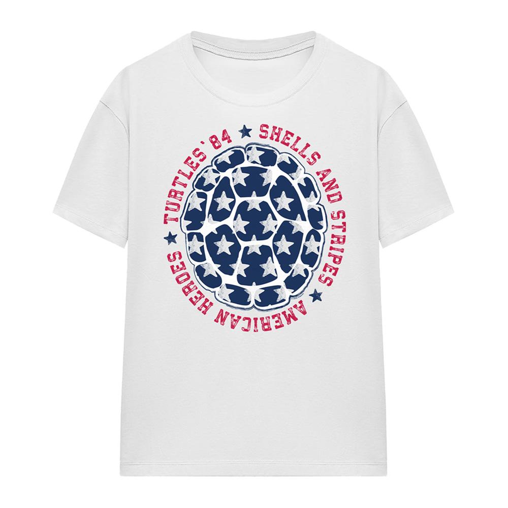 White - Front - Teenage Mutant Ninja Turtles Womens-Ladies 4th of July T-Shirt