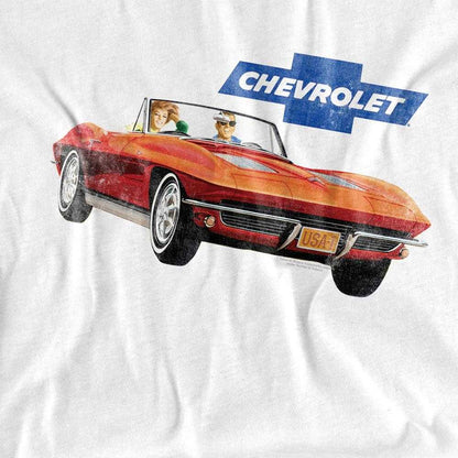 White - Side - Chevrolet Womens-Ladies Ad Vintage T-Shirt