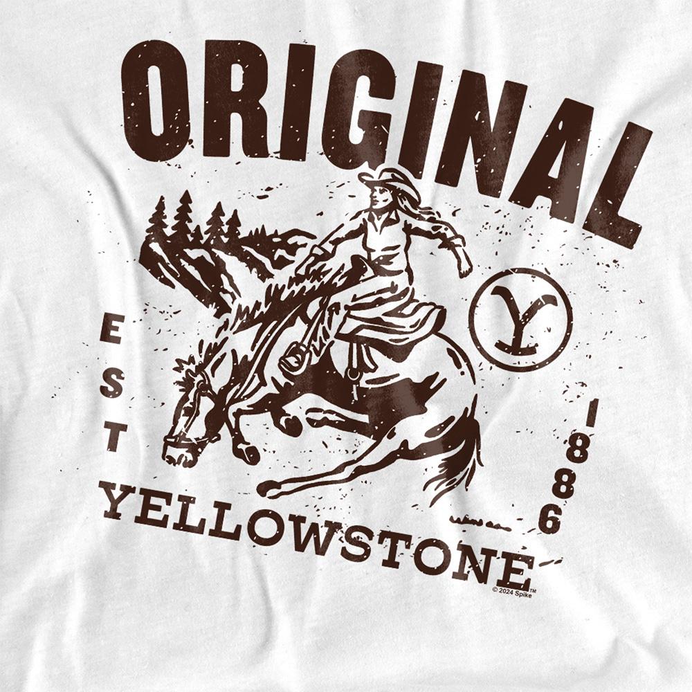 White - Side - Yellowstone Womens-Ladies Original T-Shirt