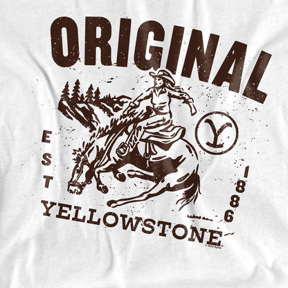 White - Side - Yellowstone Womens-Ladies Original T-Shirt