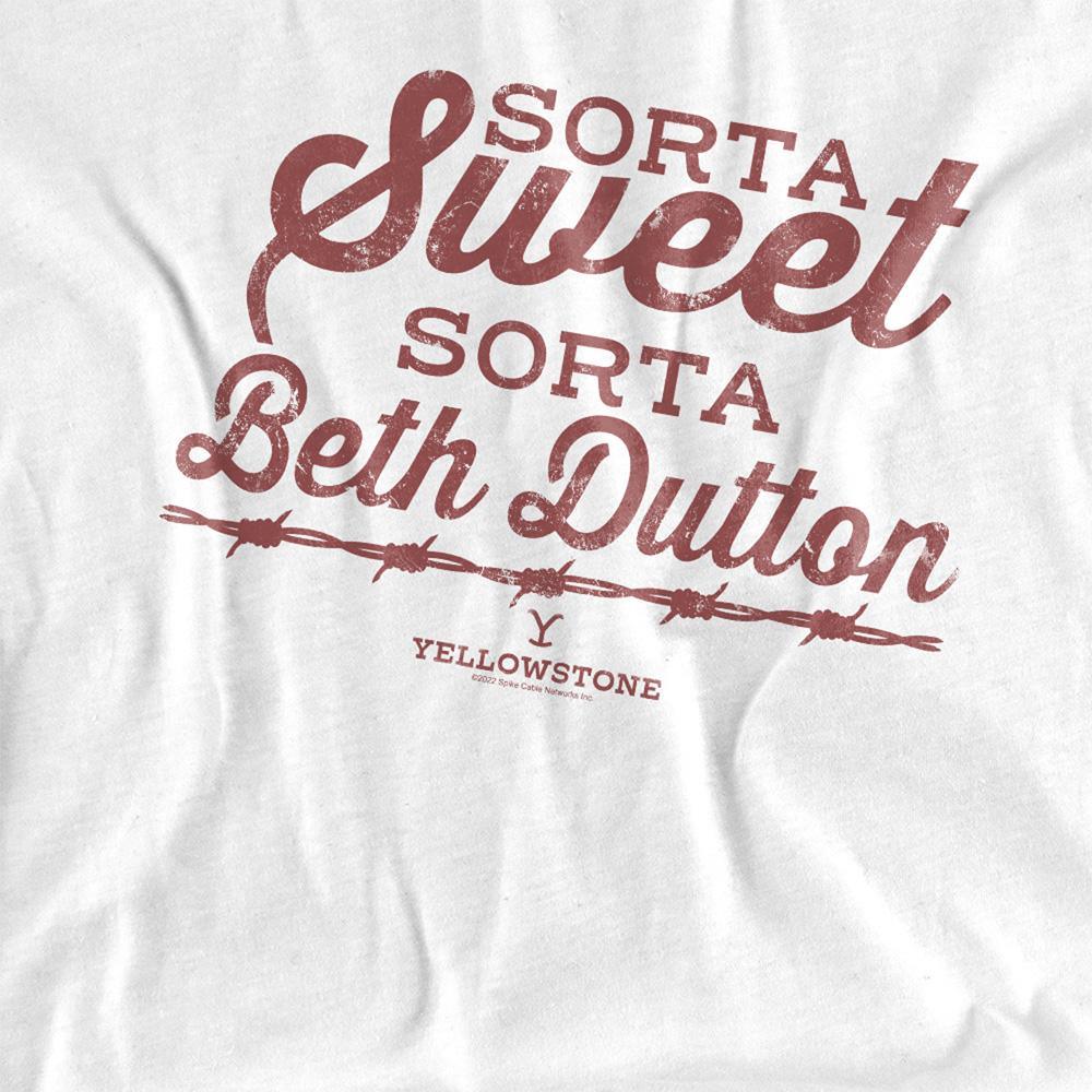White - Side - Yellowstone Womens-Ladies Sorta Sweet Sorta Beth Dutton T-Shirt