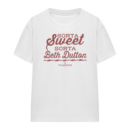 White - Front - Yellowstone Womens-Ladies Sorta Sweet Sorta Beth Dutton T-Shirt