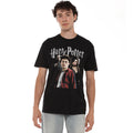 Black - Side - Harry Potter Mens Hogwarts 90s T-Shirt