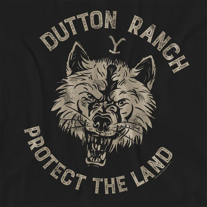 Black - Side - Yellowstone Womens-Ladies Dutton Ranch Protect The Land Wolf T-Shirt
