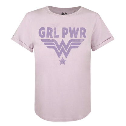 Lavender - Front - Wonder Woman Womens-Ladies Girl Power T-Shirt