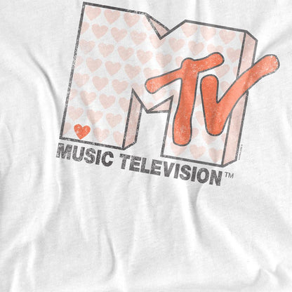 White - Side - MTV Womens-Ladies Riot Heart T-Shirt