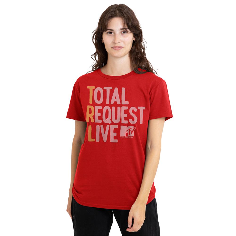 Red - Back - MTV Womens-Ladies Total Request Live T-Shirt