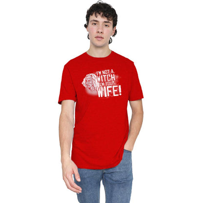 Red - Back - The Princess Bride Unisex Adult Not A Witch Heather T-Shirt
