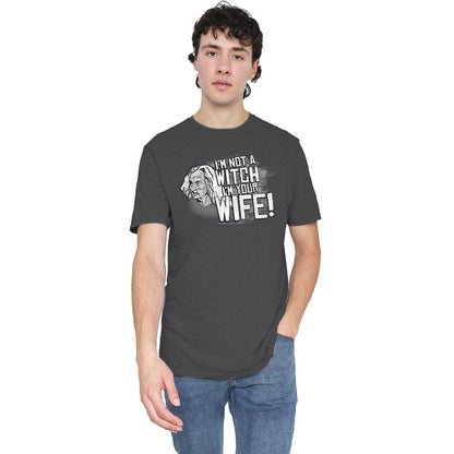 Charcoal - Back - The Princess Bride Unisex Adult Not A Witch Heather T-Shirt