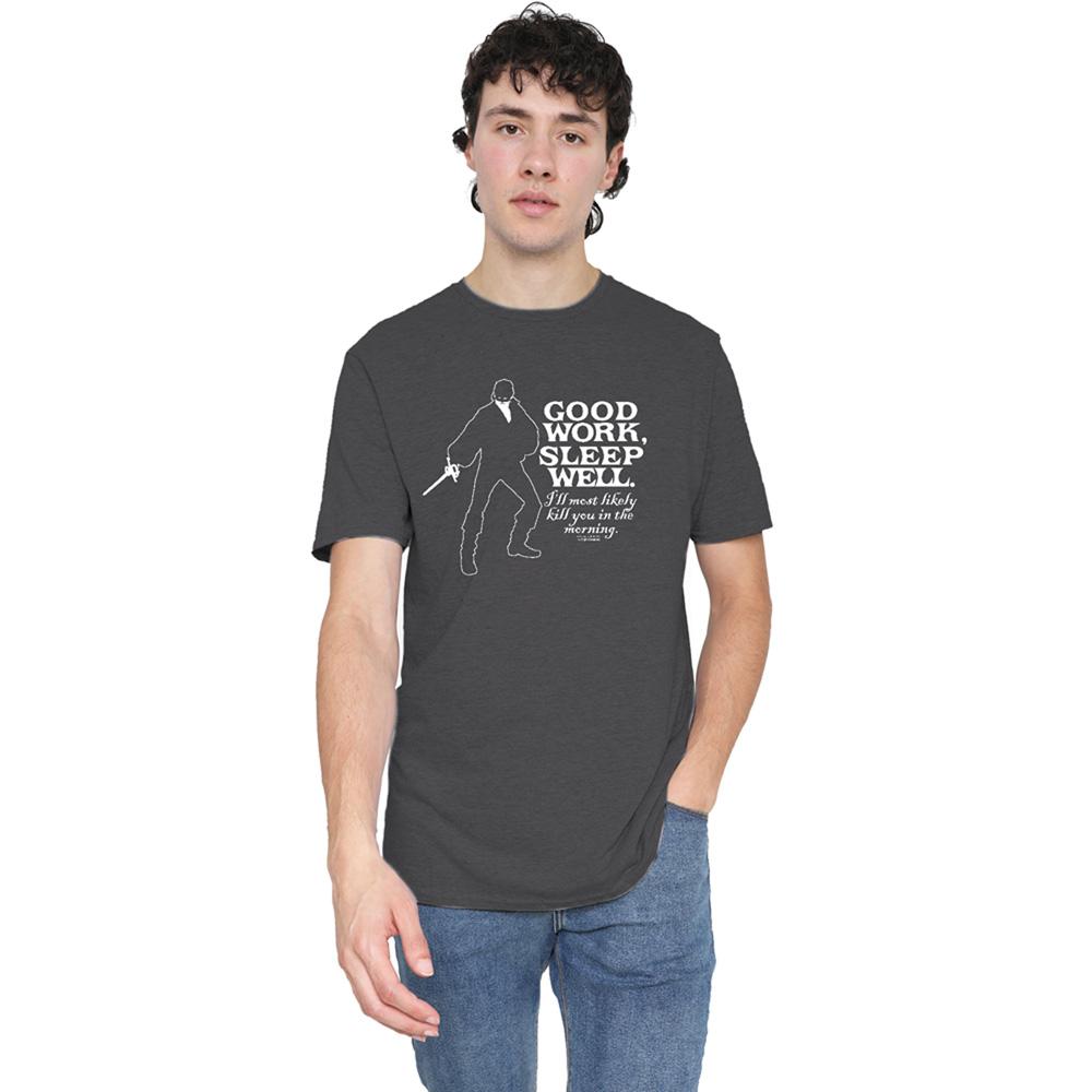 Charcoal - Back - The Princess Bride Unisex Adult Good Work Heather T-Shirt