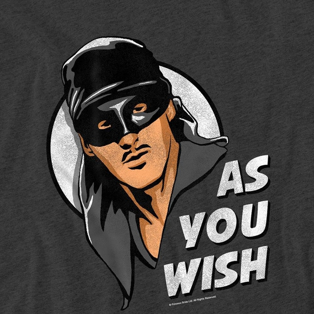 Charcoal - Side - The Princess Bride Unisex Adult As You Wish Heather T-Shirt