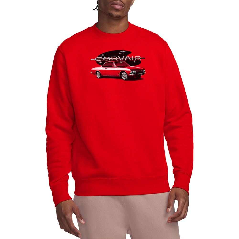Red - Back - Chevrolet Unisex Adult 65 Corvair Mona Spyda Coupe Sweatshirt