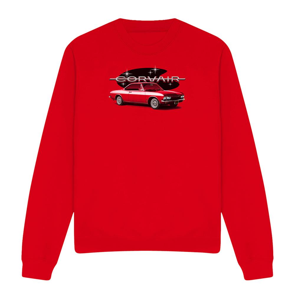 Red - Front - Chevrolet Unisex Adult 65 Corvair Mona Spyda Coupe Sweatshirt