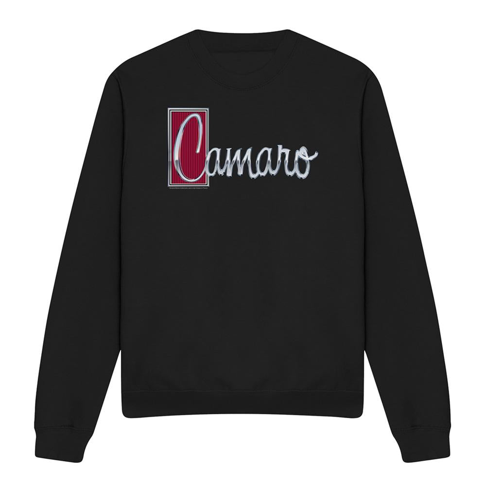 Black - Front - Chevrolet Unisex Adult Chrome Script Sweatshirt