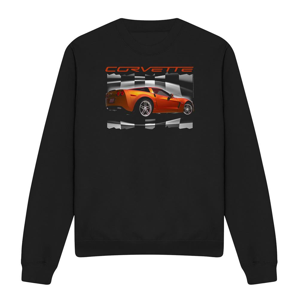 Black - Front - Chevrolet Unisex Adult Orange Z06 Vette Sweatshirt