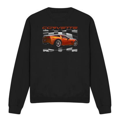 Black - Front - Chevrolet Unisex Adult Orange Z06 Vette Sweatshirt