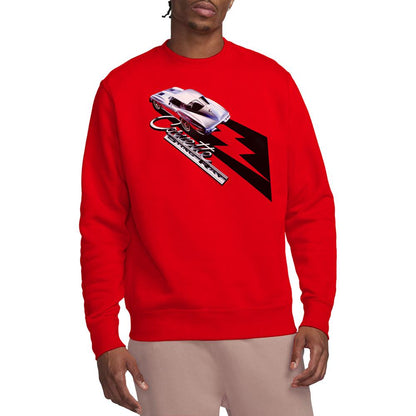 Red - Back - Chevrolet Unisex Adult Split Window Sting Ray Sweatshirt