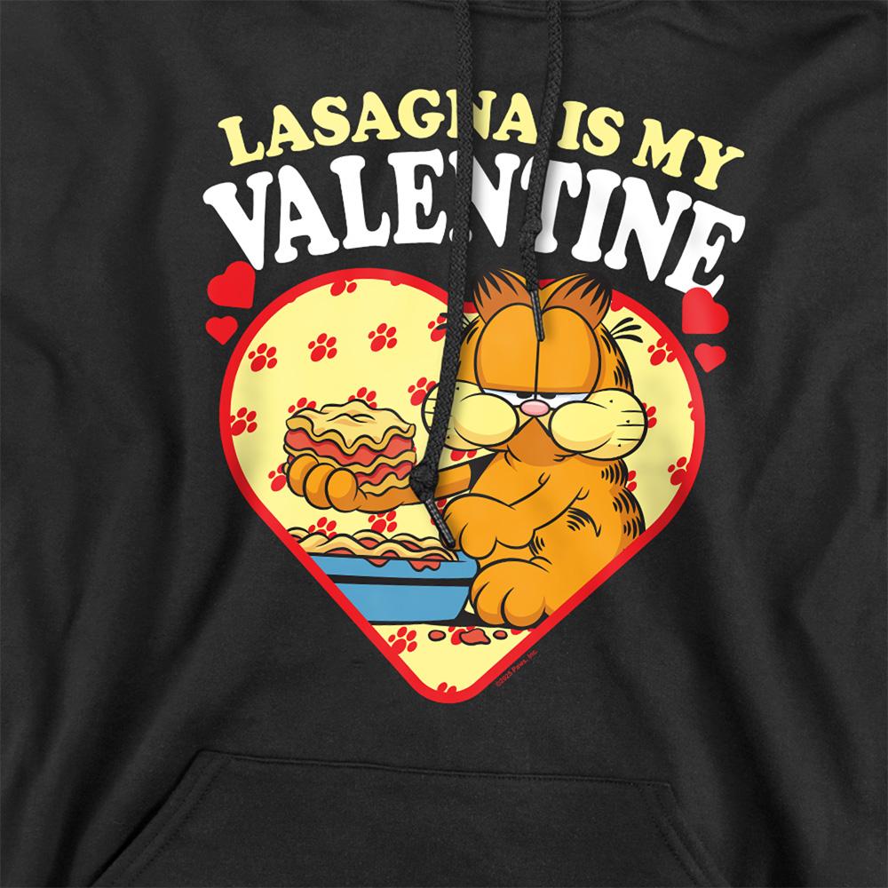 Black - Side - Garfield Unisex Adult Lasagna Is My Valentine Hoodie