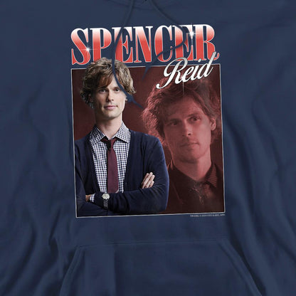 Navy - Back - Criminal Minds Unisex Adult Bootleg Spencer Reid Hoodie