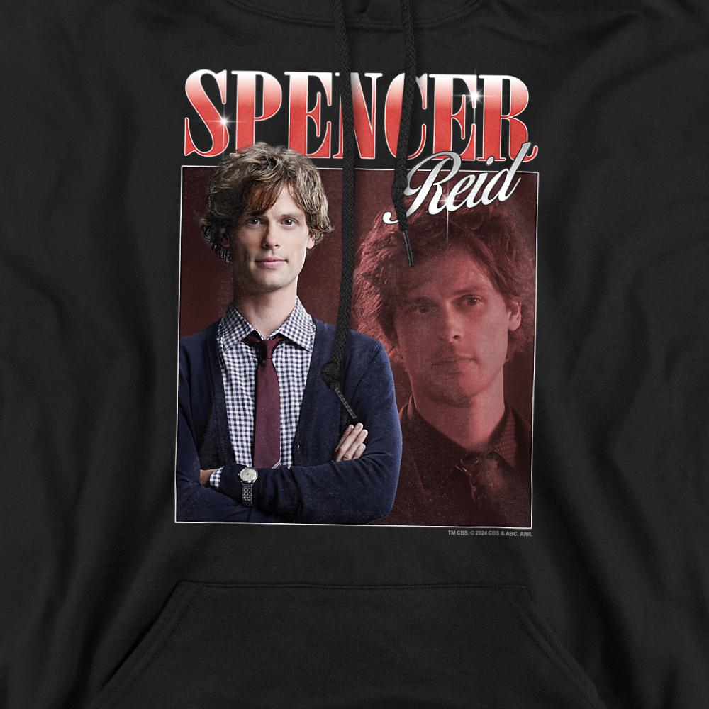 Black - Back - Criminal Minds Unisex Adult Bootleg Spencer Reid Hoodie