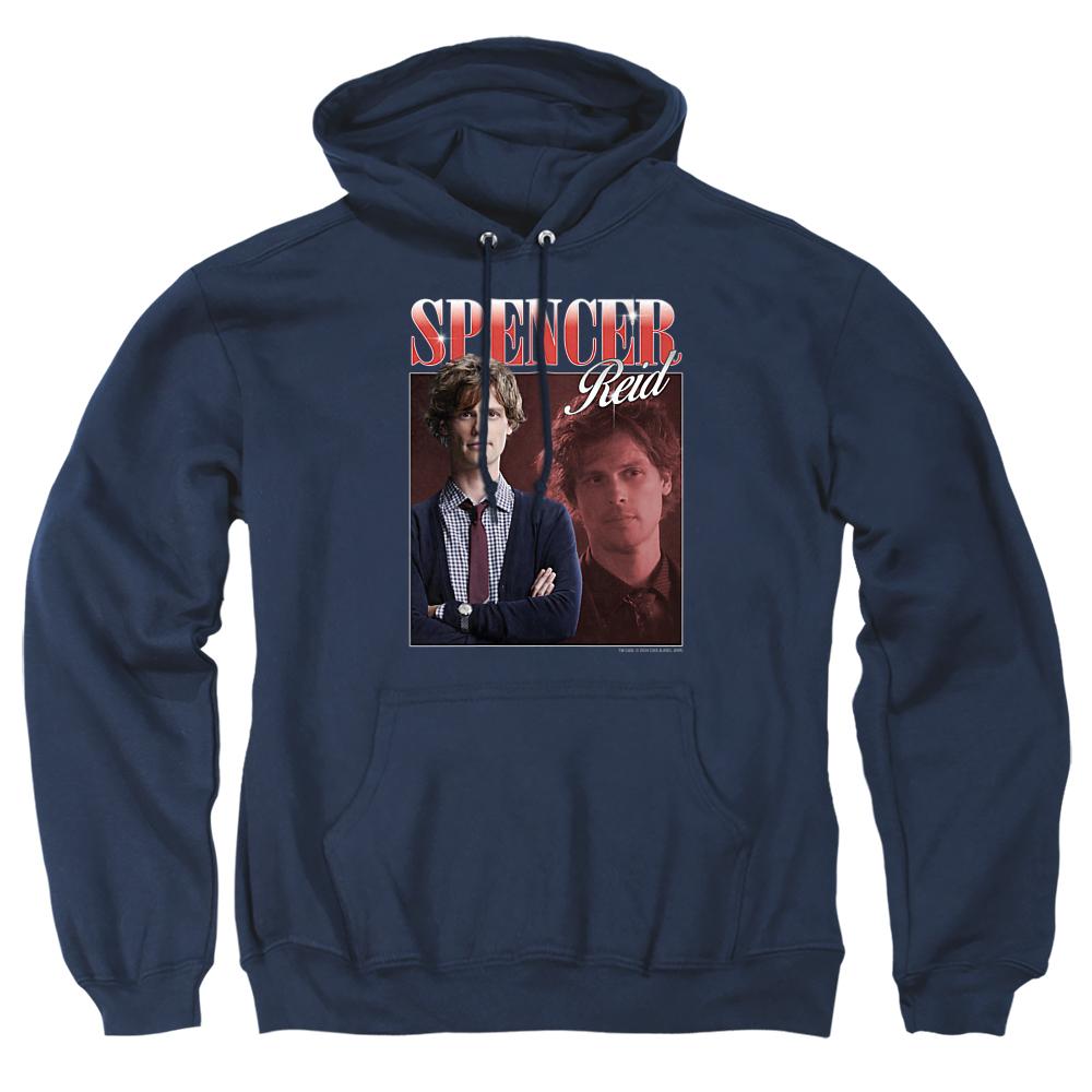 Navy - Front - Criminal Minds Unisex Adult Bootleg Spencer Reid Hoodie