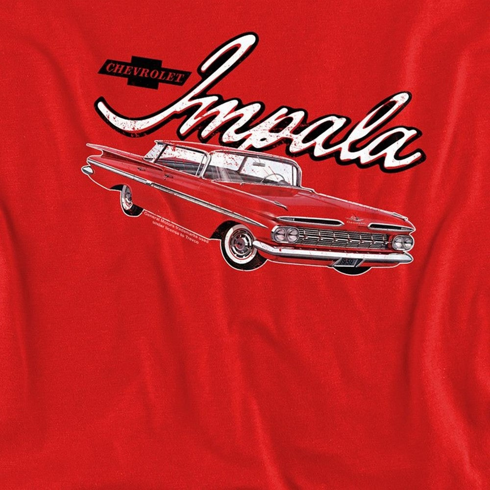 Red - Side - Chevrolet Unisex Adult Classic Impala Sweatshirt
