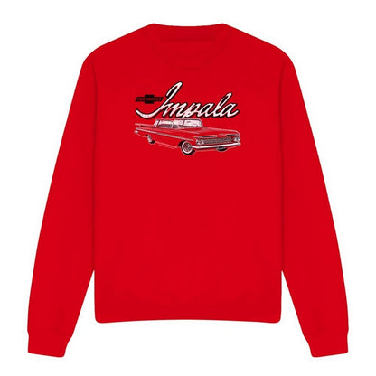 Red - Front - Chevrolet Unisex Adult Classic Impala Sweatshirt