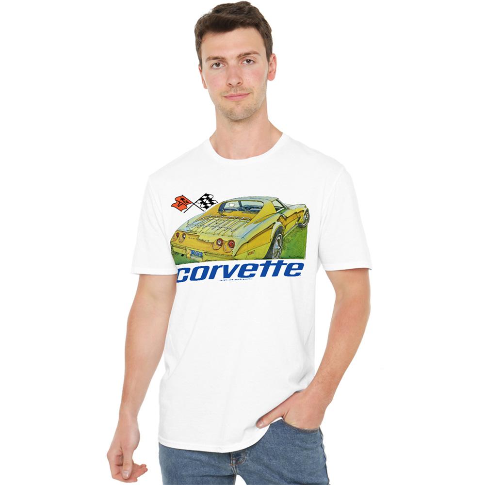 White - Lifestyle - Chevrolet Unisex Adult Corvette 74 T-Shirt