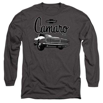 Charcoal - Front - Chevrolet Unisex Adult Script Car Long-Sleeved T-Shirt