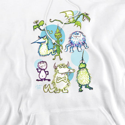 White - Side - Jim Henson Unisex Adult Monster Doodles Hoodie