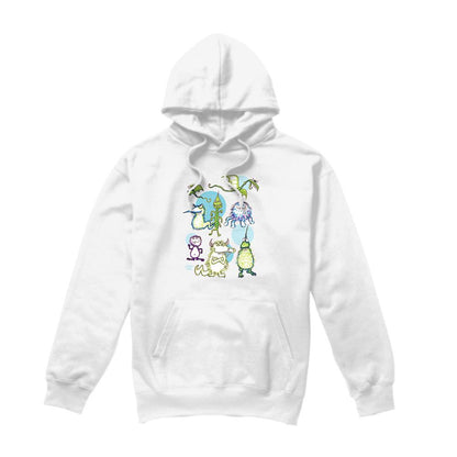 White - Front - Jim Henson Unisex Adult Monster Doodles Hoodie
