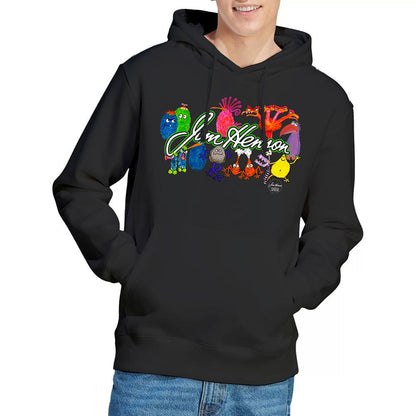Black - Back - Jim Henson Unisex Adult Sketch Collage Hoodie