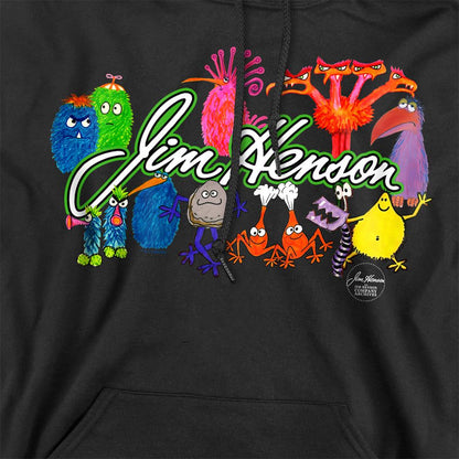 Black - Side - Jim Henson Unisex Adult Sketch Collage Hoodie