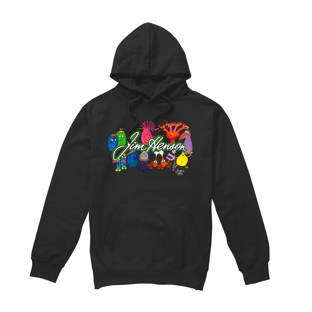 Black - Front - Jim Henson Unisex Adult Sketch Collage Hoodie