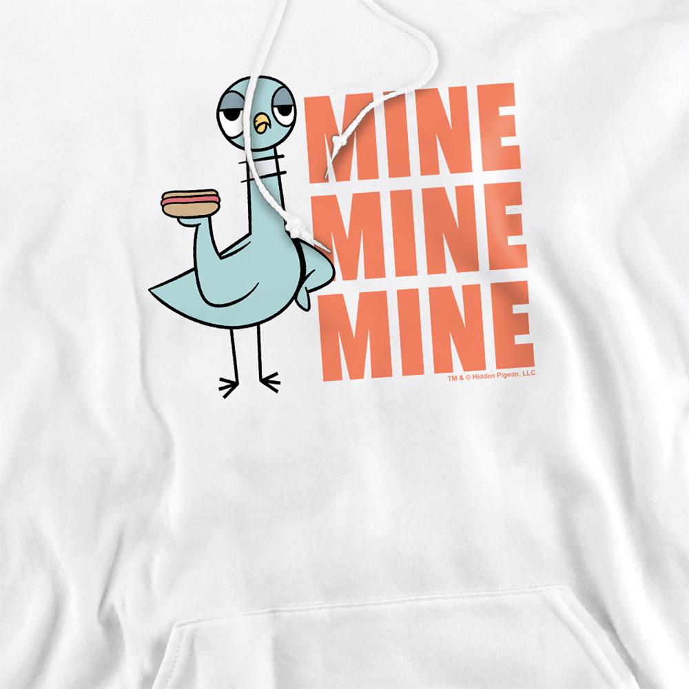 White - Side - The Pigeon Unisex Adult Hot Dogs Hoodie