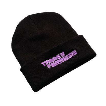 Black - Back - Transformers Mens Decepticon Retro Beanie