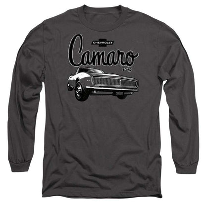 Charcoal - Front - Chevrolet Unisex Adult Script Car Long-Sleeved T-Shirt